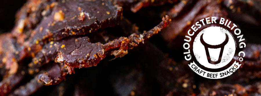 Close up of sliced, air dried biltong